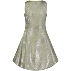 Calvin Klein Girls' Sleeveless Party Dress  Fit and Flare Silhouette  Round Neckline & Back Zip Closure  Tender Yellow  16