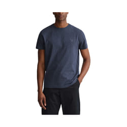GANT Mens T Shirt Summer Top Short Sleeve - Navy, M