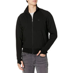 Lacoste Men's High Neck Cotton Blend Zip Sweatshirt  Noir  Small