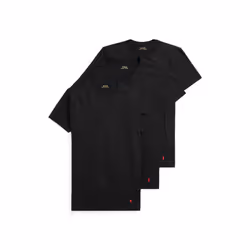 POLO Big Ralph Lauren Men's Classic Fit Cotton Crew Undershirt 3-Pack  Black/Red  2X Tall