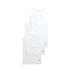 POLO RALPH LAUREN Men's Big & Tall Classic Fit Cotton Tanks 3-Pack  Wh