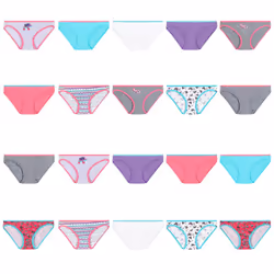 Hanes girls Hanes Girls' 100% Cotton Tagless Panties  Available 10 and 20 Pack Bikini Style Underwear  Assorted  6 US
