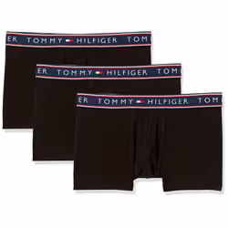 Tommy Hilfiger mens Cotton Stretch Miltipack Trunks Black Large US