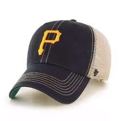 '47 MLB Trawler Mesh Clean Up Adjustable Hat Adult One Size Fits All (Pittsburgh Pirates Black)