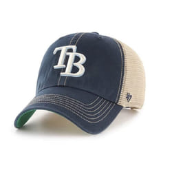 '47 MLB Trawler Mesh Clean Up Adjustable Hat  Adult One Size Fits All (Tampa Bay Rays Blue)