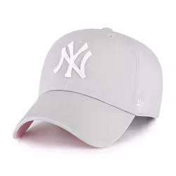 '47 New York Yankees Ballpark Clean Up Dad Hat Baseball Cap - Gray Light Grey White Pink