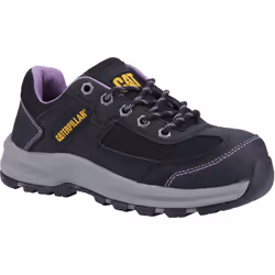 ) Caterpillar Elmore PVC Black/Lilac Safety Trainers - Black, 8 (Adults'