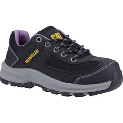 ) Caterpillar Elmore PVC Black/Lilac Safety Trainers - Black, 8 (Adults'