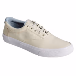 ) Sperry Striper II CVO SeaCycled Salt-Washed Twill Uppers Men's Ivory Trainers - Cream, 6.5 (Adults'