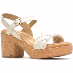 ) Hush Puppies Poppy Quarter Strap Leather Women's White Sandals - White, 3 (Adults'
