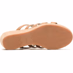 ) Hush Puppies Willow Slide Leather Women's Tan Wedges - Brown, 5 (Adults'