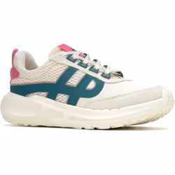 ) Hush Puppies Seventy8 Retro Runner Suede Women's Stone/Pink Trainers - Pink, 7 (Adults'