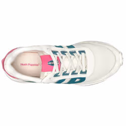 ) Hush Puppies Seventy8 Retro Runner Suede Women's Stone/Pink Trainers - Pink, 7 (Adults'