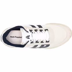 ) Hush Puppies Seventy8 Retro Runner Suede Men's White Trainers - White, 7 (Adults'