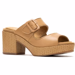 ) Hush Puppies Poppy Leather Women's Tan Sandals - Brown, 3 (Adults'