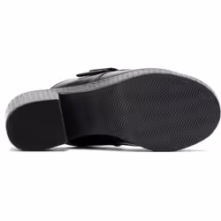 ) Hush Puppies Poppy Leather Women's Black Sandals - Black, 3 (Adults'