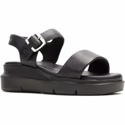 ) Hush Puppies Uplift Leather Women's Black Sandals - Black, 7 (Adults'