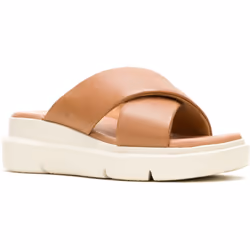 ) Hush Puppies Uplift Leather Women's Tan Sandals - Brown, 7 (Adults'