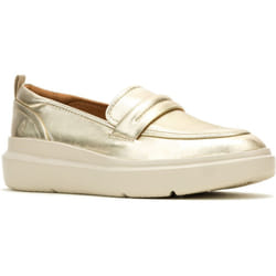) Hush Puppies Joy Penny Leather Women's Champagne Loafers - Brown, 7 (Adults'