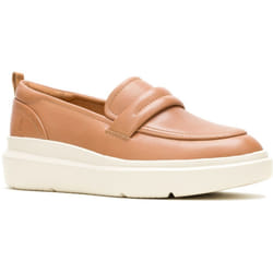 ) Hush Puppies Joy Penny Leather Women's Tan Loafers - Brown, 6 (Adults'