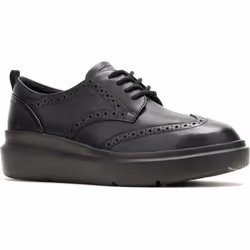 ) Hush Puppies Joy Leather Women's Black/Black Brogues Shoes - Black, 4 (Adults'