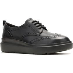 ) Hush Puppies Joy Leather Women's Black/Black Brogues Shoes - Black, 5 (Adults'