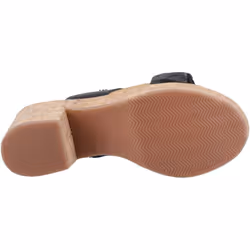 ) Hush Puppies Poppy Leather Women's Black Sandals - Black, 7 (Adults'