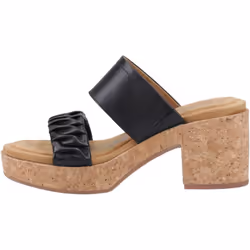 ) Hush Puppies Poppy Leather Women's Black Sandals - Black, 8 (Adults'