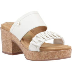 ) Hush Puppies Poppy Leather Women's Cream Sandals - Cream, 4 (Adults'
