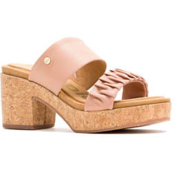 ) Hush Puppies Poppy Leather Women's Cafe Creme Sandals - Cream, 4 (Adults'