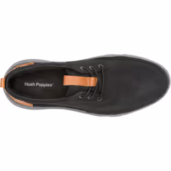 ) Hush Puppies Baylor Leather Men's Black/Black Lace-Up Shoes - Black, 8 (Adults'
