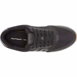 ) Hush Puppies Seventy8 Leather Men's Black Trainers - Black, 8 (Adults'