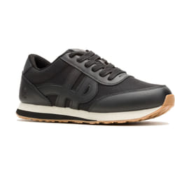 ) Hush Puppies Seventy8 Leather Men's Black Trainers - Black, 11 (Adults'