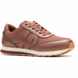 ) Hush Puppies Seventy8 Leather Men's Cognac Trainers - Brown, 8 (Adults'