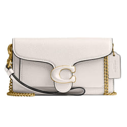 Coach Polished Pebble Tabby Wristlet  Chalk  One Size