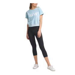 Calvin Klein Performance Klein Womens Performance Calvin Logo Print Short Sleeve Crew Neck Pullover 20 34    Length  Bleached