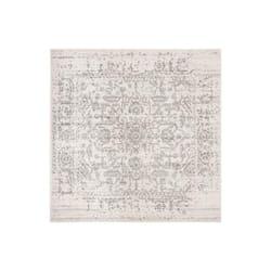 Safavieh MAD603G-9SQ 9 x 9 ft. Madison Traditional Square Power Loomed Rug, Silver & Ivory