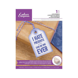 Crafters Companion Sentiment Tag Clear Acrylic Stamp - I Hate Presents