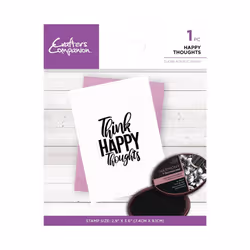 Crafters Companion Mindfulness Quotes Clear Acrylic Stamp - Happy Thoughts