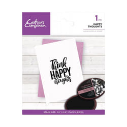 Crafters Companion Mindfulness Quotes Clear Acrylic Stamp - Happy Thoughts