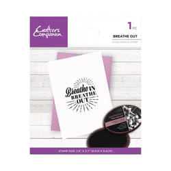 Crafters Companion Mindfulness Quotes Clear Acrylic Stamp - Breathe Out