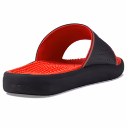 PUMA Men's Softride Massage Slide Sandal Black White-High Risk Red  10