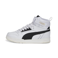 PUMA RBD Game Sneaker  White-Black-Team Gold  4 US Unisex Big Kid