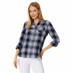 Tommy Hilfiger Women's Patio Roll Tab Sky Captain/Bright White Plaid