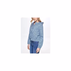 Tommy Hilfiger Women's Long Sleeve Collared Shirt  Sky Captain/Mint
