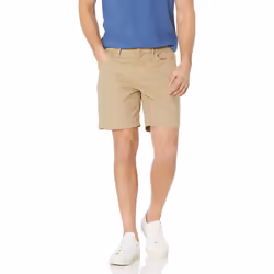 Amazon Essentials Mens Slim-Fit 7 Inseam Stretch 5-Pocket Short Khaki Brown 29
