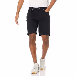 Amazon Essentials Mens Slim-Fit 9 Inseam Stretch 5-Pocket Short Black 40