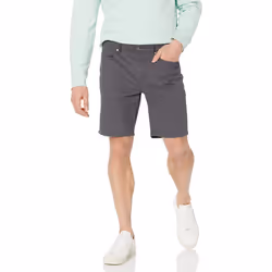 Amazon Essentials Mens Slim-Fit 9 Inseam Stretch 5-Pocket Short Dark grey 32