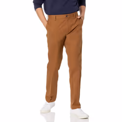 Amazon Essentials Mens Slim-Fit Wrinkle-Resistant Flat-Front chino Pant Dark Khaki Brown 38W x 32L