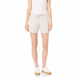 Amazon Essentials Womens 5 Inseam Drawstring Linen Blend Short (Available in Plus Size)  Ecru  cross Dye  Medium